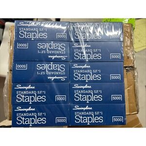 10 Boxes Swingline Standard Staples: 1/4 in. length, 210/strip, 5,000/box S.F. 1